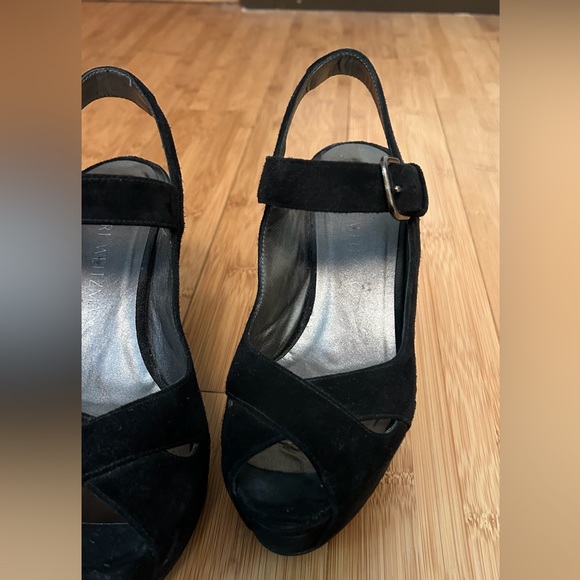 Stuart Weitzman black suede platform sandals - Picture 3 of 5